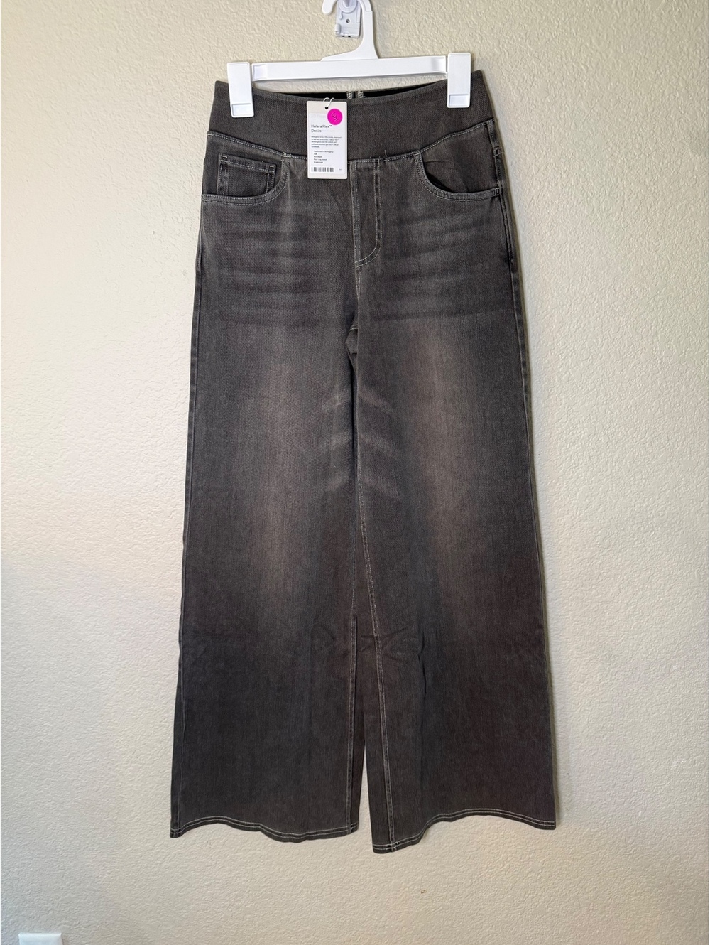 Halara Flex Small Tall Black Wash Wide Leg Denim